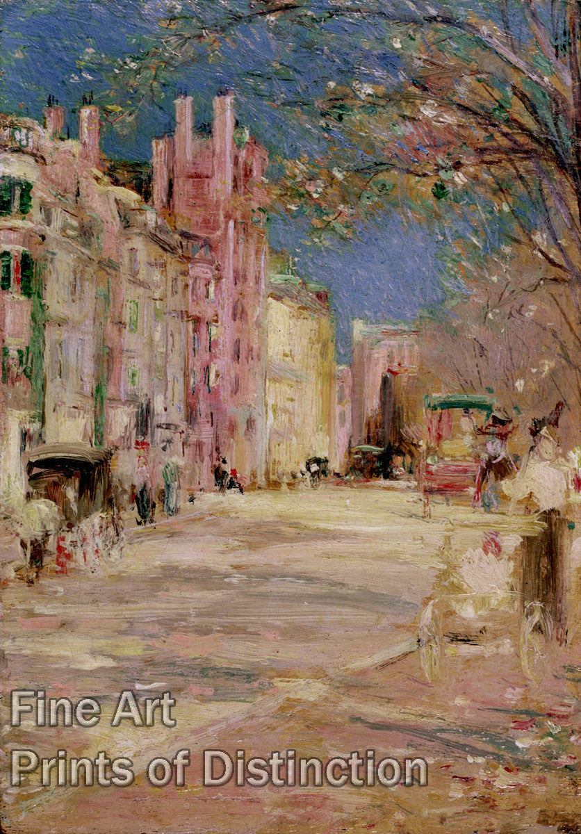 An archival premium Quality art Print of a Boston Street Scene by Edward Mitchell Bannister for sale by Brandywine General Store