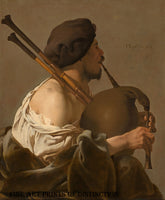 Bagpipe Player painted by Dutch Artist Hendrick ter Brugghen in 1624