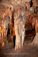 A fine art print of A Large Twisted Column in Luray Caverns in Luray Virginia