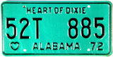 DMV 1972 Alabama Trailer License Plate