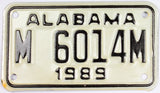 An unused NOS 1989 Alabama Motorcycle License Plate which grades excellent plus for sale by Brandywine General Store