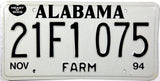 A NOS 1994 Alabama Farm License Plate for sale by Brandywine General Store in new old stock excellent quality
