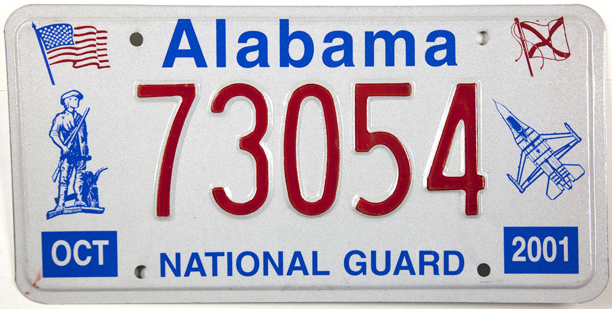 2001 Alabama National Guard License Plate