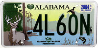 A 2004 to 2013 Alabama Wildlife Federation Passenger Car License Plate for sale by Brandywine General Store in excellent plus condition