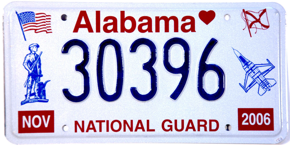 2006 Alabama National Guard License Plate