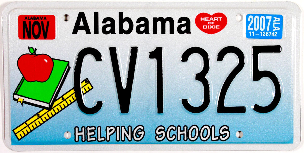 2007 Alabama Helping Schools License Plate