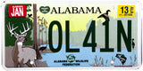 2013 Alabama Wildlife Federation License Plate