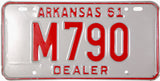 1961 Arkansas Dealer License Plate