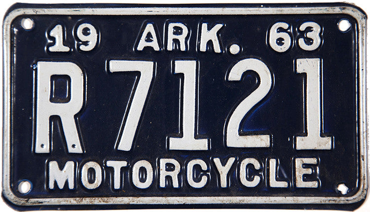 1963 Arkansas Motorcycle License Plate