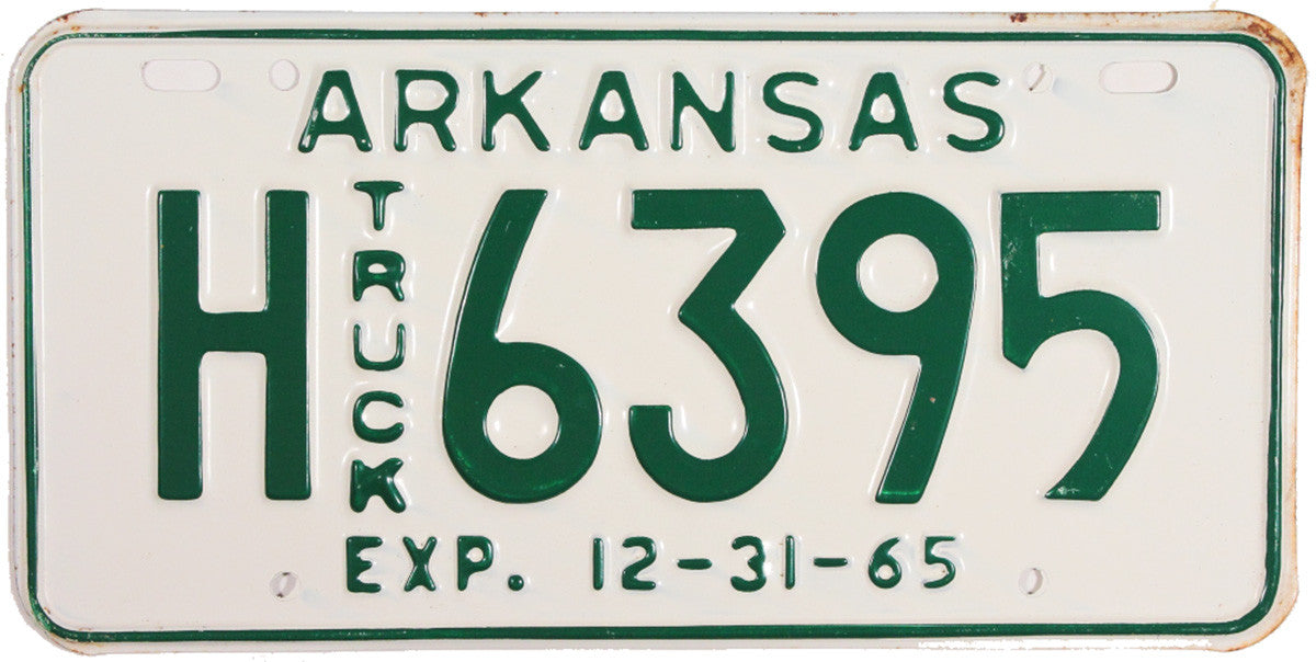 1965 Arkansas Truck License Plate