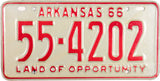 1966 Arkansas License Plate
