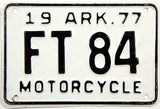 1977 Arkansas Motorcycle License Plate