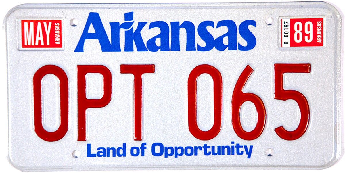 1989 Arkansas License Plate