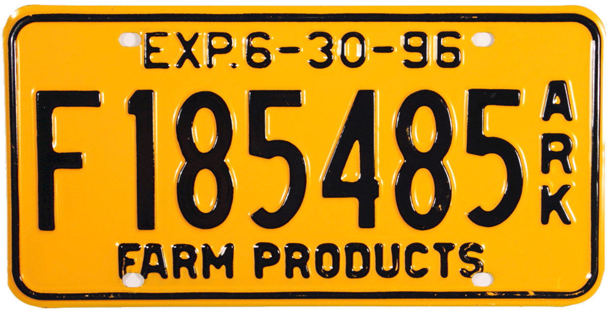 1996 Arkansas Farm License Plate