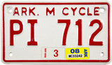 2008 Arkansas Motorcycle License Plate Excellent Minus