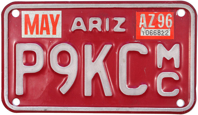 1996 Arizona Motorcycle License Plate