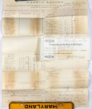 An 1875 very large Historical Baltimore Document showing the summary of what the city paid for Men, Horses and Carts for the week ending August 16, 1875