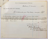 A grouping of 5 historical 1885 documents for expenses on repairing North and Race Streets in the city of Baltimore page 5
