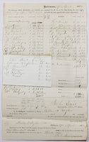 historical document from the city of Baltimore showing payments for the men, horses and carts used for the upkeep of the city streets during the mid part of the 19th century