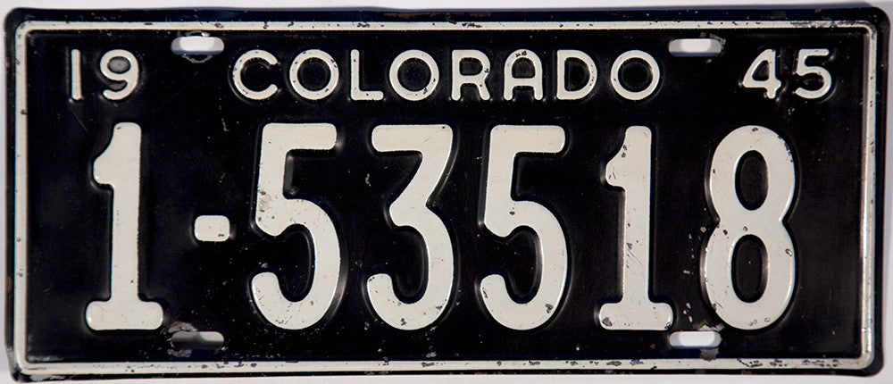 1945 Colorado License Plates