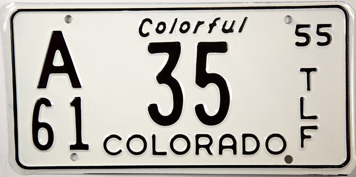 1955 Colorado Farm Trailer License Plate