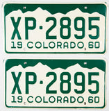 1960 Colorado passenger car license plates