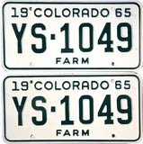 1965 Colorado Farm License Plates