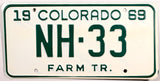 1969 Colorado Farm Tractor License Plates