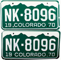 1970 Colorado License Plates
