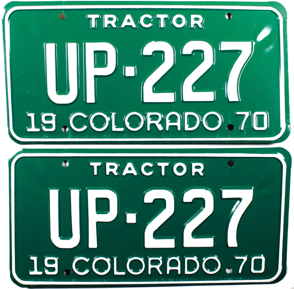 1970 Colorado Tractor License Plates Brandywine General Store