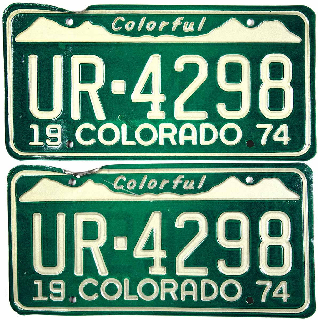 1974 Colorado License Plates Brandywine General Store