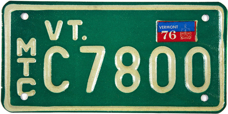 1976 Vermont Motorcycle License Plate
