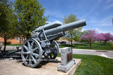 An archival art print of the WWI Cannon the "Langer Morser" in Harrisonburg VA