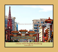 A premium poster style print of the Chinatown Pagoda in Washington DC
