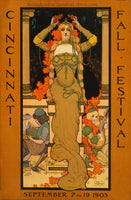 A premium art print of a 1903 poster advertising the Cincinnati Fall Festival.