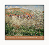 An archival premium Quality Poster of Plum Trees in Blossom painted by Claude Monet in 1879 for sale at Brandywine General Store