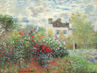 An archival premium Quality art Print of The Artist's Garden in Argenteuil (A Corner of the Garden with Dahlias) painted by Claude Monet in 1873