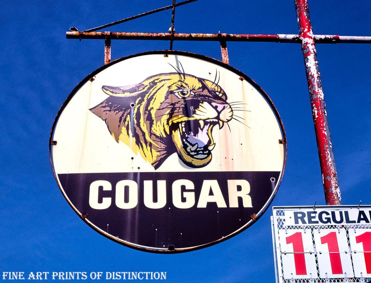 Cougar Gas Service Station Sign Premium Print
