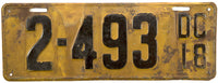1918 District of Columbia License Plates