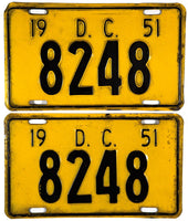 1951 District of Columbia License Plates