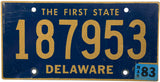 1983 Delaware License Plate