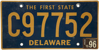 1996 Delaware Commercial License Plate C prefix
