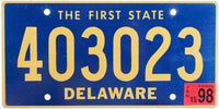 1998 Delaware License Plate