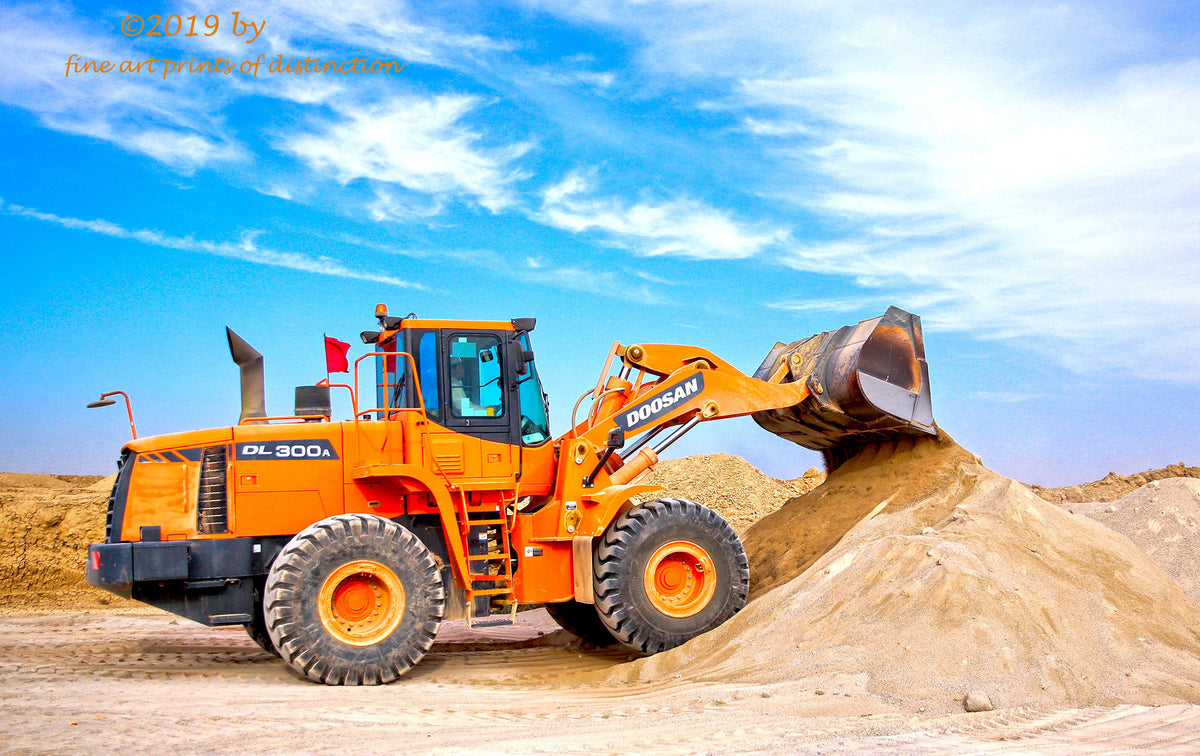 A premium print of a Doosan Rubber Tire DL 300a Front End Loader