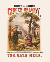 A premium art reproduction print of an antique ad for Dr. Girard's Ginger Brandy