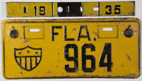 An antique 1935 Florida Army License Plate for sale by Brandywine General Store in very good condition