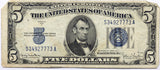 A FR #1654 Series of 1934-D silver certificate in the denomination of five dollars for sale by Brandywine General Store VG-Fine