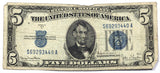 A FR #1654 Series of 1934-D silver certificate in the denomination of five dollars for sale by Brandywine General Store G/VG