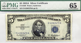 A Fr #1656 Five Dollar 1953-A series silver certificate which has been professionally certified by PMG at 65 Gem Uncirculated for sale by Brandywine General Store