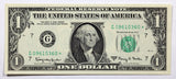 Fr #1901G* series of 1963A Federal Reserve note in the denomination of one dollar in choice crisp uncirculated condition